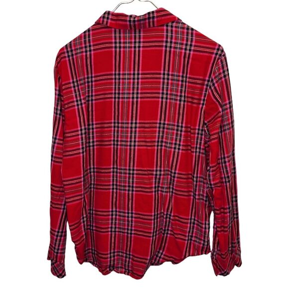 Victoria's Secret Red Plaid Long Sleeve Button Up Pajama Top S - Picture 5 of 14